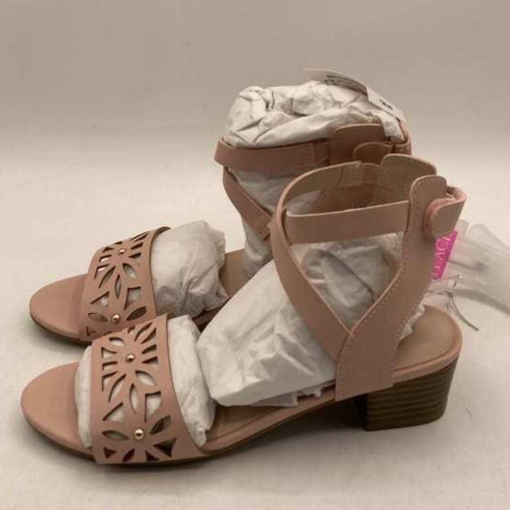 The Children’s Place Pink Cutout Block Heel Sandals | Youth Size 3 | New